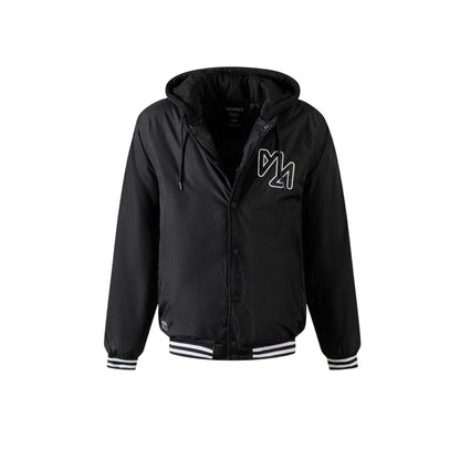 Black - Lifestyle - Minoti Mens Embroidered Logo Detachable Hood Varsity Jacket