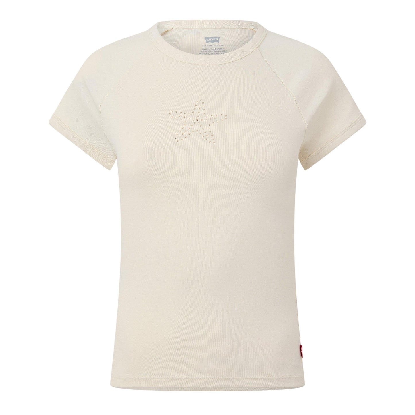 Off White - Front - Levis Womens-Ladies Riley Starfish Slim Raglan T-Shirt