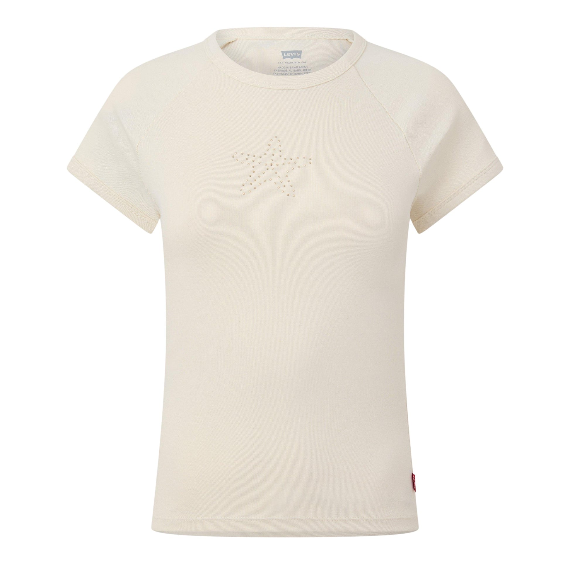 Off White - Front - Levis Womens-Ladies Riley Starfish Slim Raglan T-Shirt