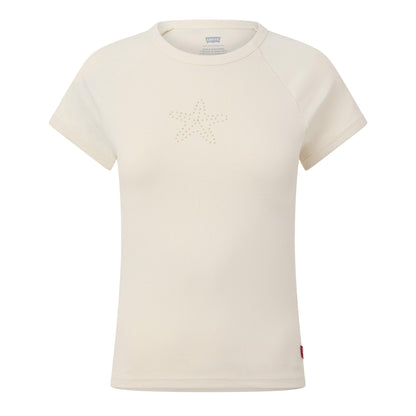 Off White - Front - Levis Womens-Ladies Riley Starfish Slim Raglan T-Shirt