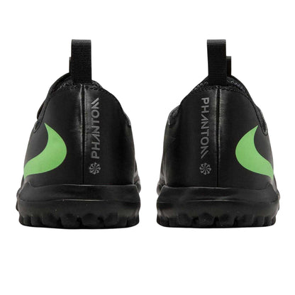 Black-Green - Back - Nike Childrens-Kids Phantom 6 Academy Astro Turf Trainers