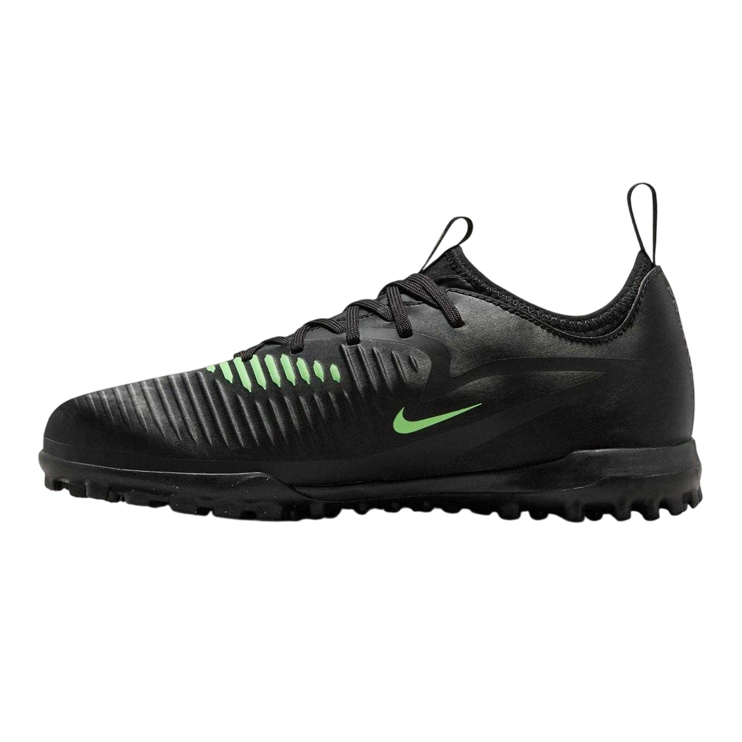 Black-Green - Side - Nike Childrens-Kids Phantom 6 Academy Astro Turf Trainers
