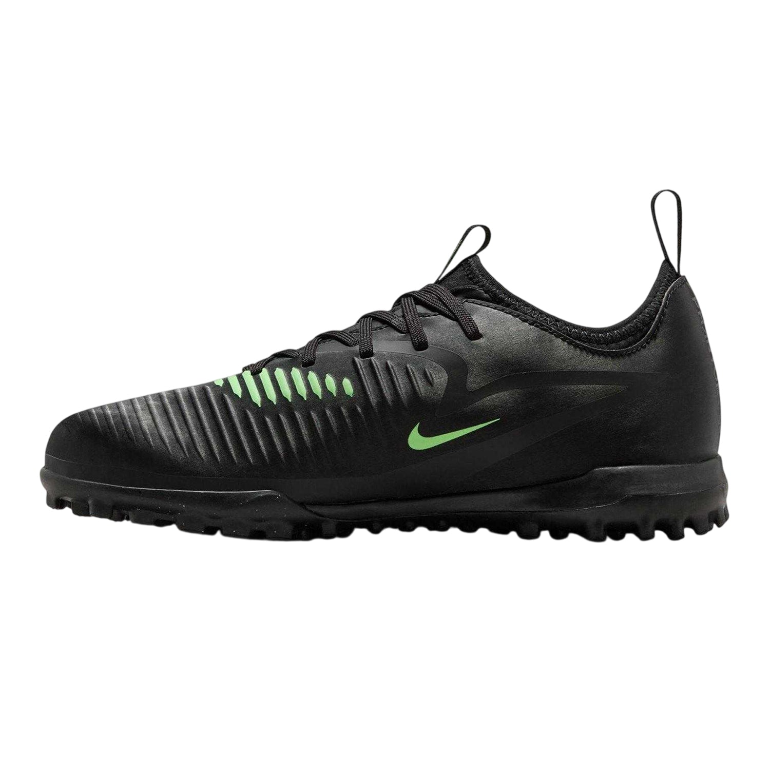 Black-Green - Side - Nike Childrens-Kids Phantom 6 Academy Astro Turf Trainers