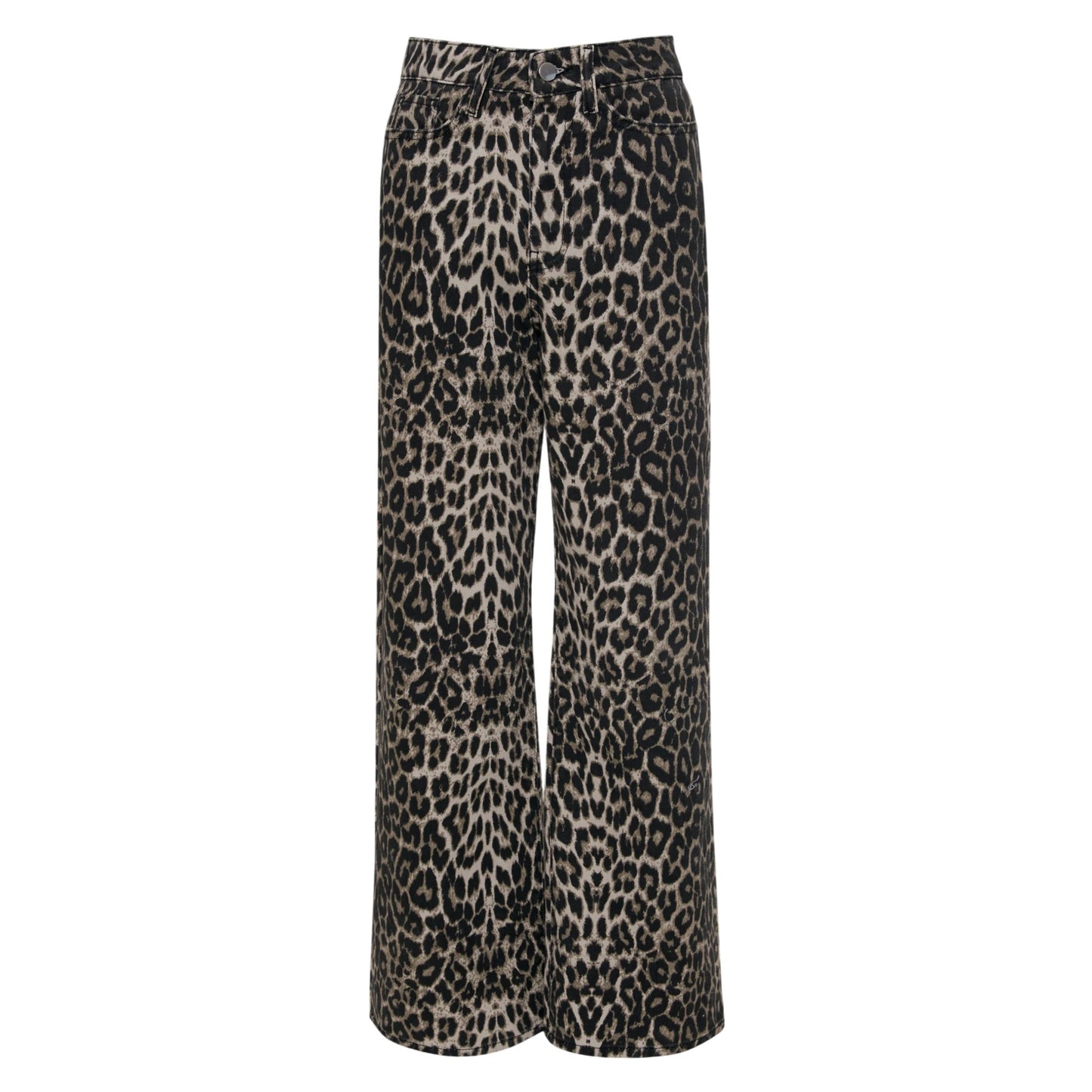 Grey Leopard Print - Front - Threadbare Womens-Ladies Soleil Denim Wide Leg Jeans