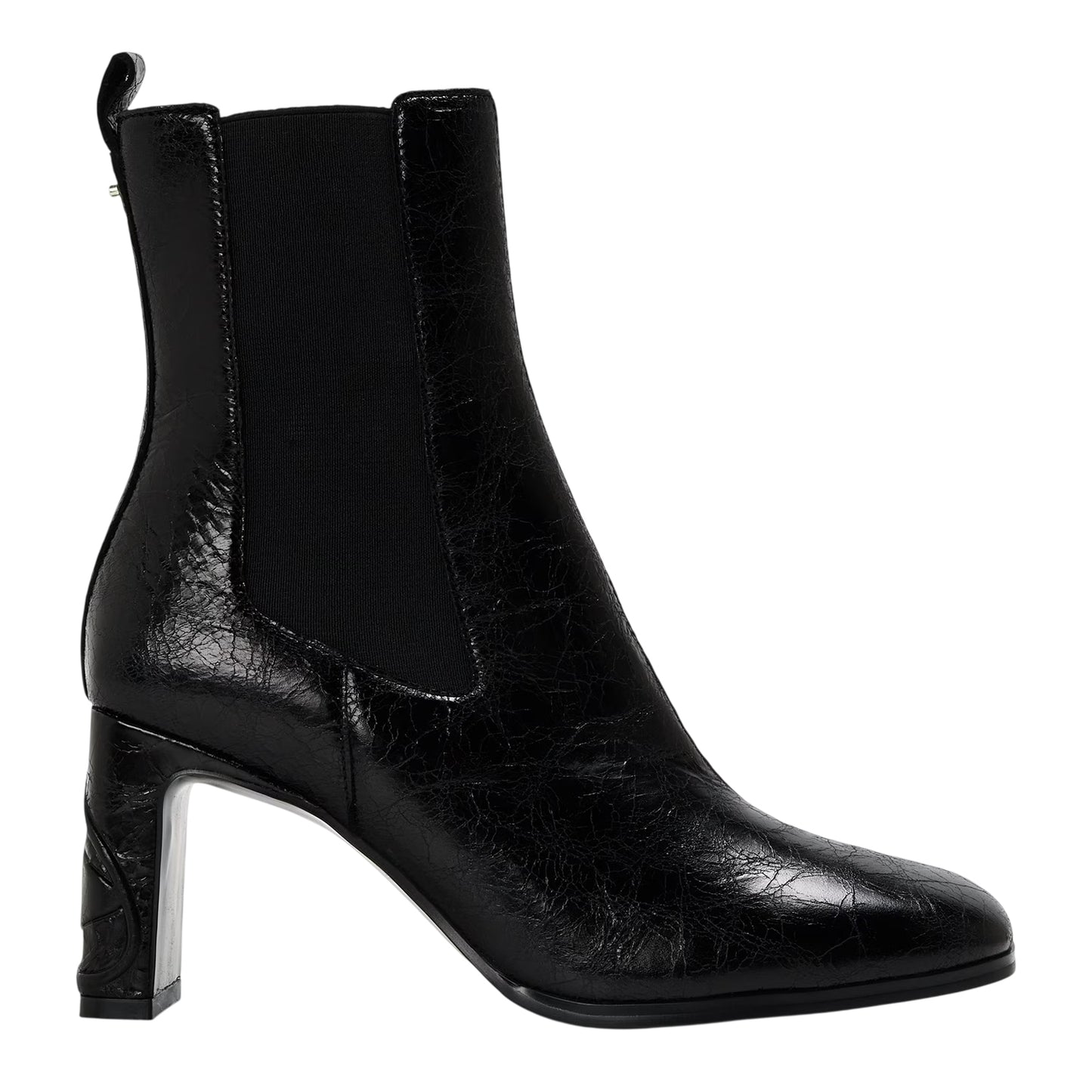 Black - Front - Diesel Womens-Ladies Giove Textured Block Heel Chelsea Boots