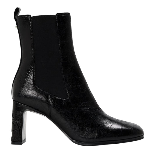 Black - Front - Diesel Womens-Ladies Giove Textured Block Heel Chelsea Boots
