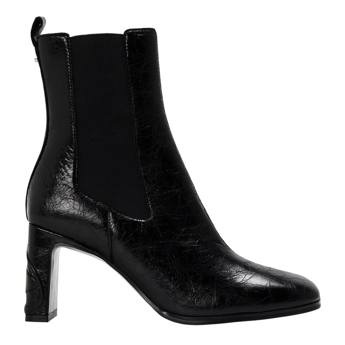 Black - Front - Diesel Womens-Ladies Giove Textured Block Heel Chelsea Boots