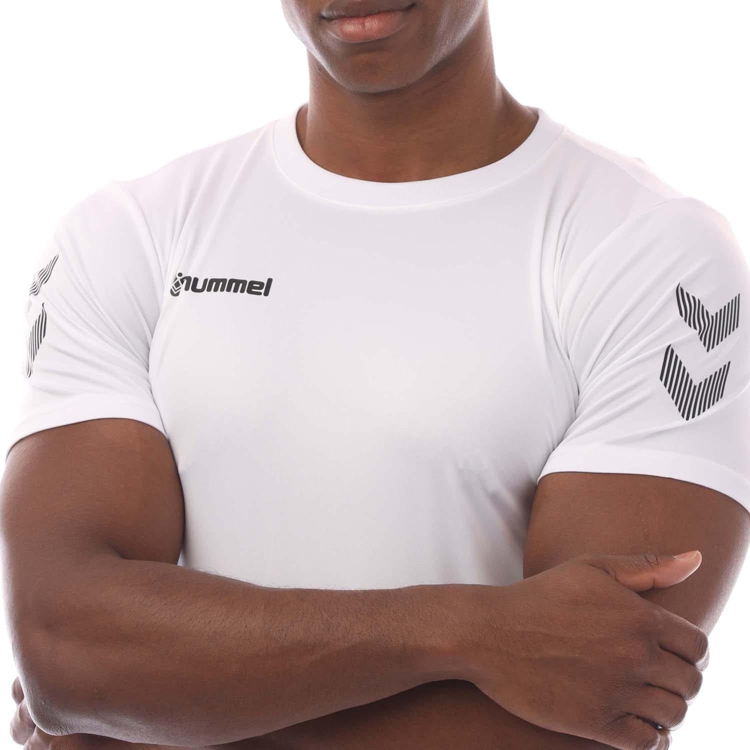 White - Side - Hummel Mens Solo T-Shirt