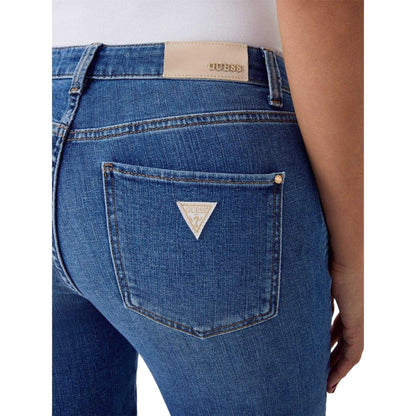 Mid Blue - Side - Guess Womens-Ladies Straight Leg Jeans