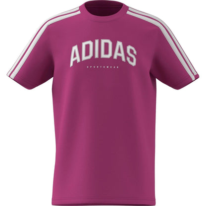Pink - Front - Adidas Childrens-Kids Graphic T-Shirt