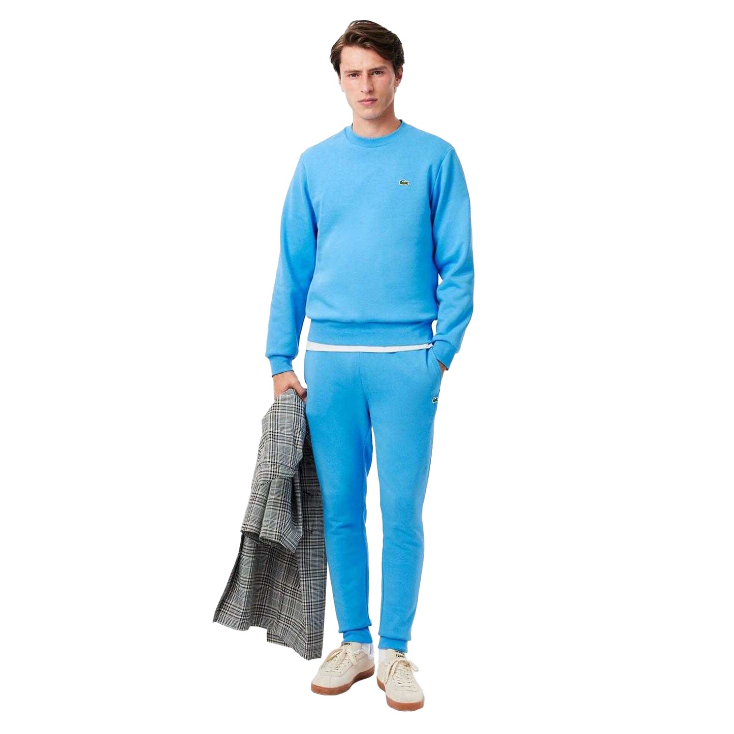 Blue - Side - Lacoste Mens Organic Cotton Slim Jogging Bottoms