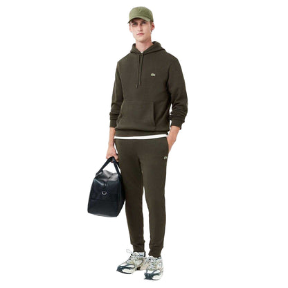 Green - Side - Lacoste Mens Organic Cotton Slim Jogging Bottoms