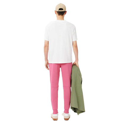 Pink - Back - Lacoste Mens Organic Cotton Slim Jogging Bottoms