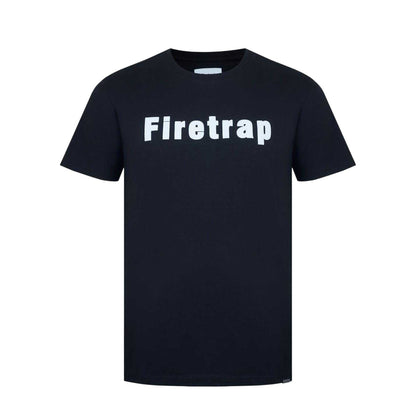 Black - Front - Firetrap Mens Logo Cotton T-Shirt