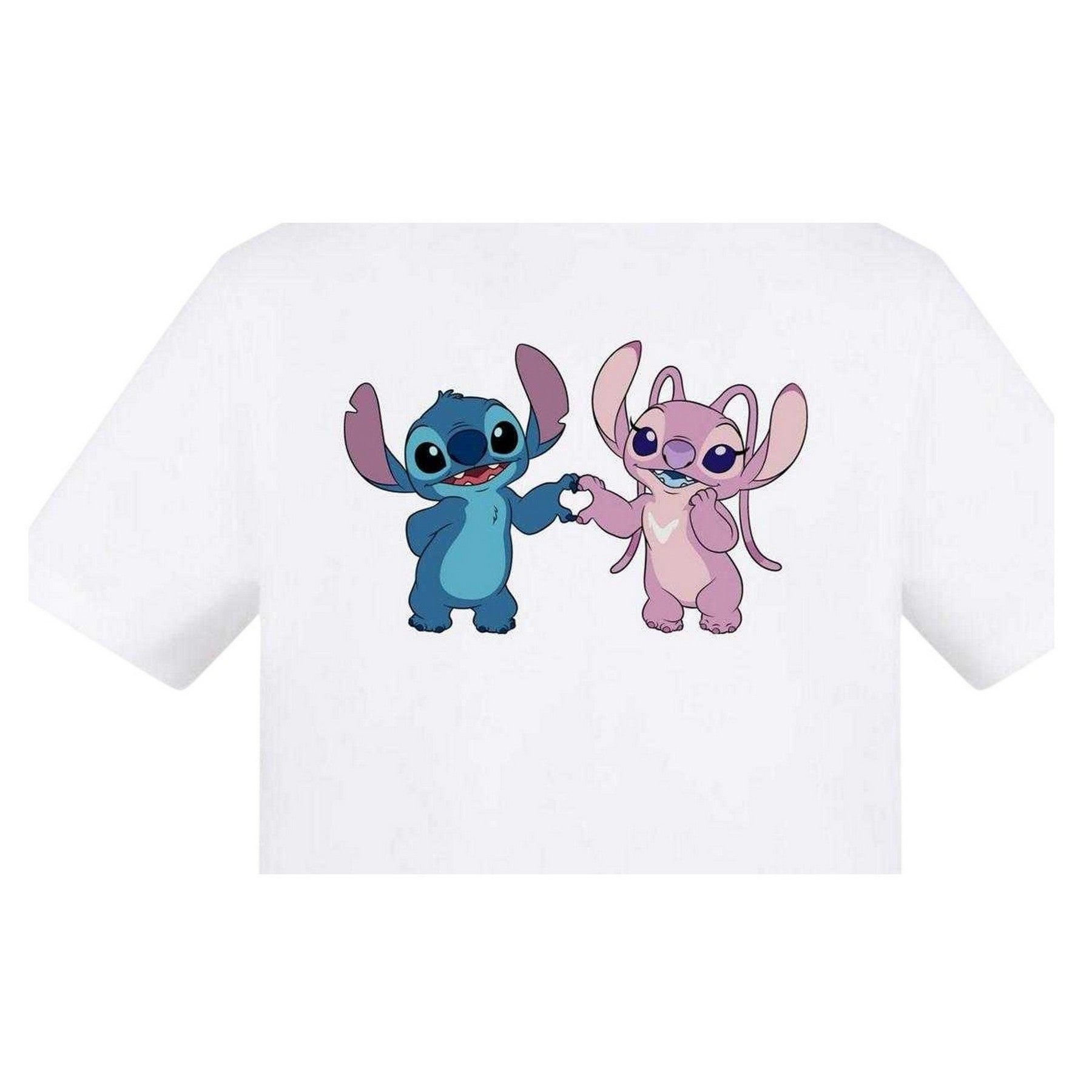 White - Side - Lilo & Stitch Childrens-Kids Angel Heart T-Shirt