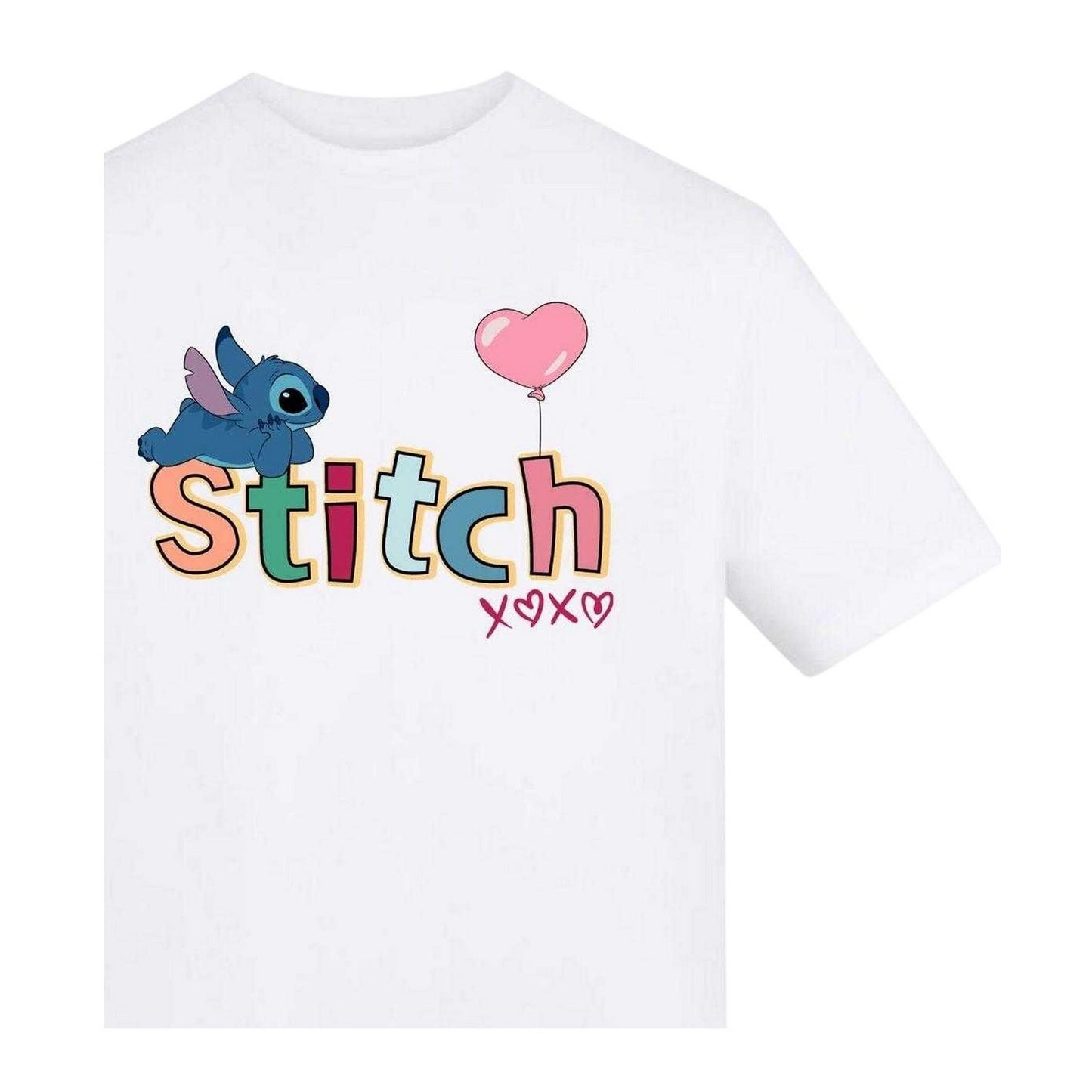 White - Back - Lilo & Stitch Childrens-Kids Heart Cotton T-Shirt
