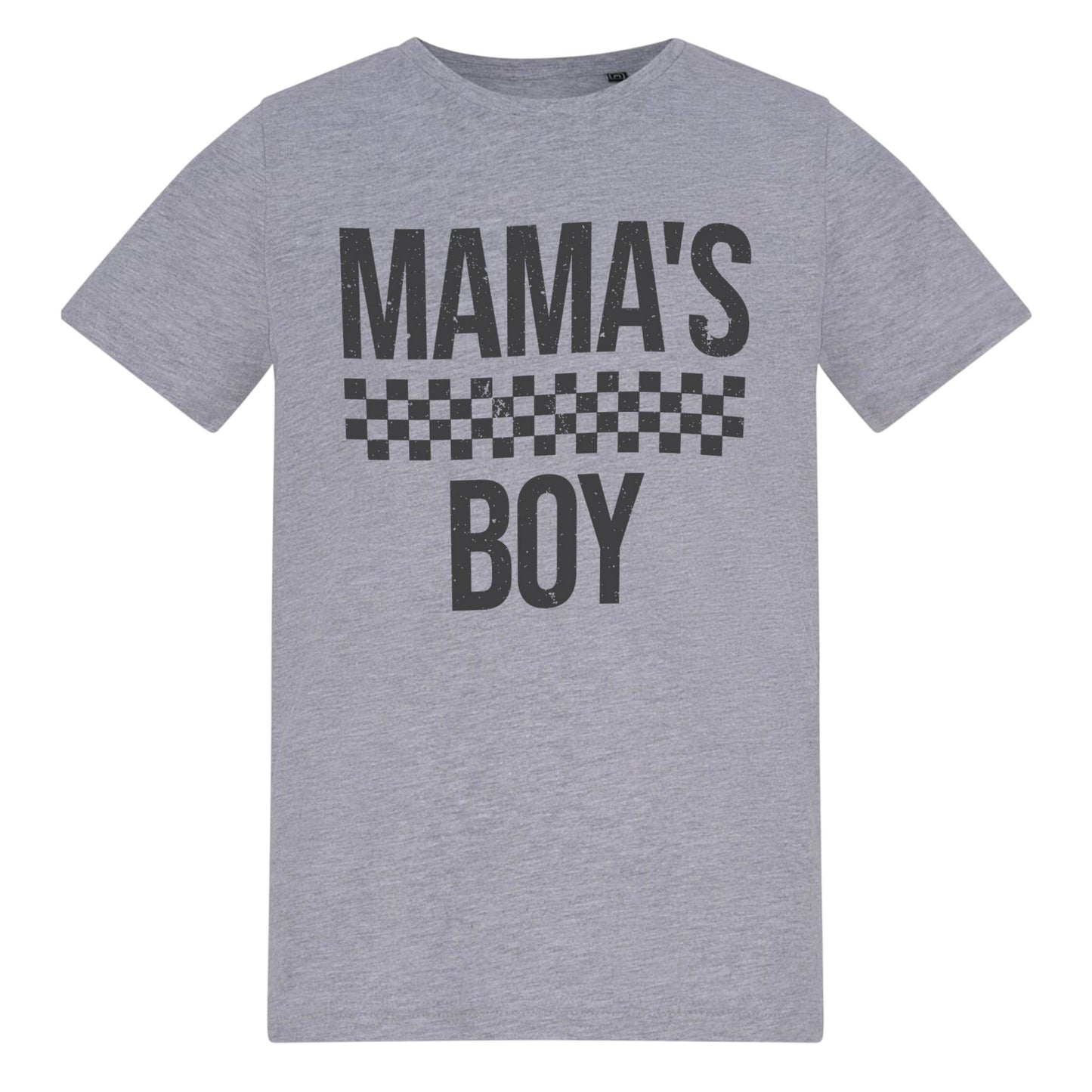 Grey - Front - AWD Childrens-Kids Mamas Boy Checkerboard T-Shirt