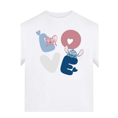 White - Back - Lilo & Stitch Childrens-Kids Love T-Shirt