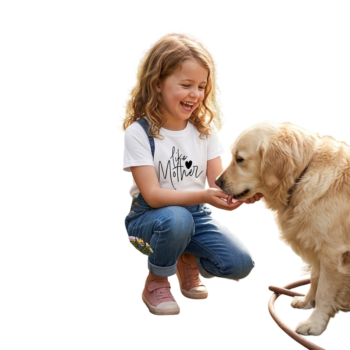 White - Side - AWD Childrens-Kids Like Mother Graphic Print T-Shirt