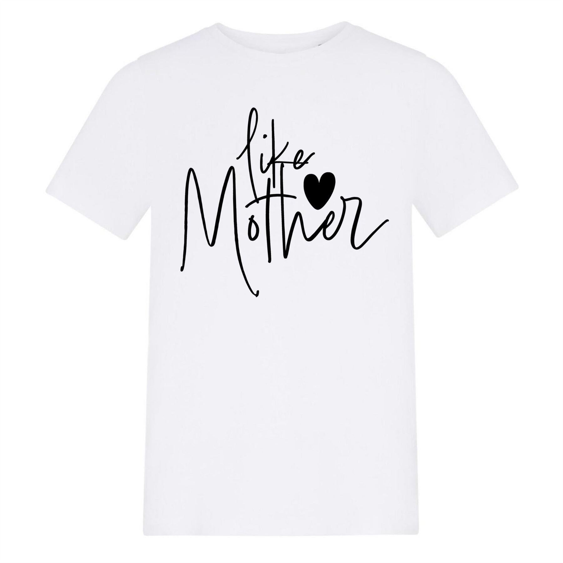 White - Front - AWD Childrens-Kids Like Mother Graphic Print T-Shirt
