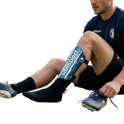 Navy - Side - UHL Sport Pro Lite Football Shin Guards
