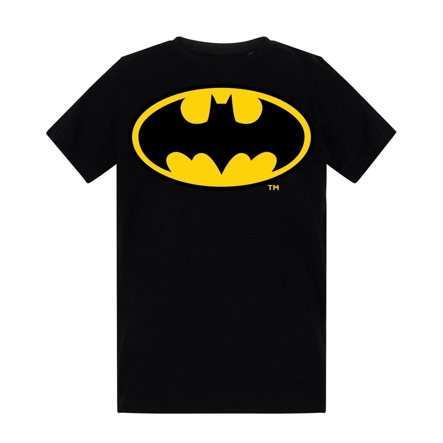 Black - Front - Batman Childrens-Kids Logo Cotton T-Shirt