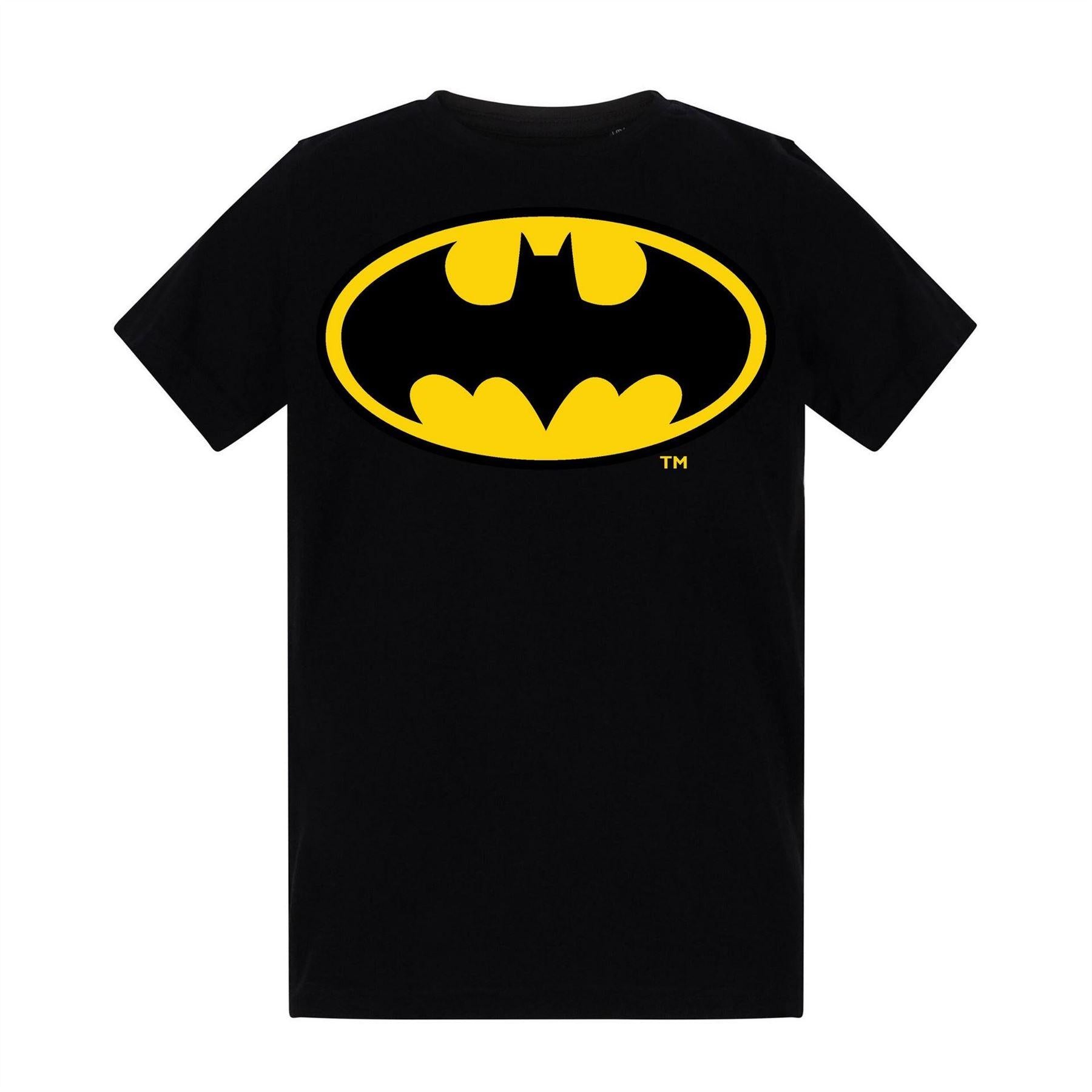 Black - Front - Batman Childrens-Kids Logo Cotton T-Shirt