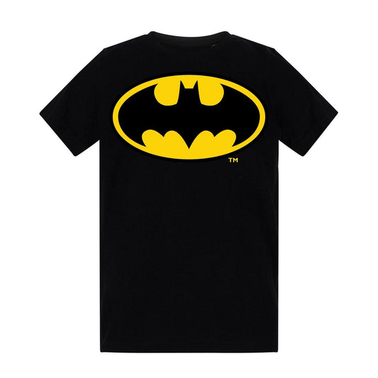 Black - Front - Batman Childrens-Kids Logo Cotton T-Shirt