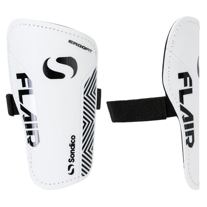 White-Black - Front - Sondico Mens Flair Shin Guards