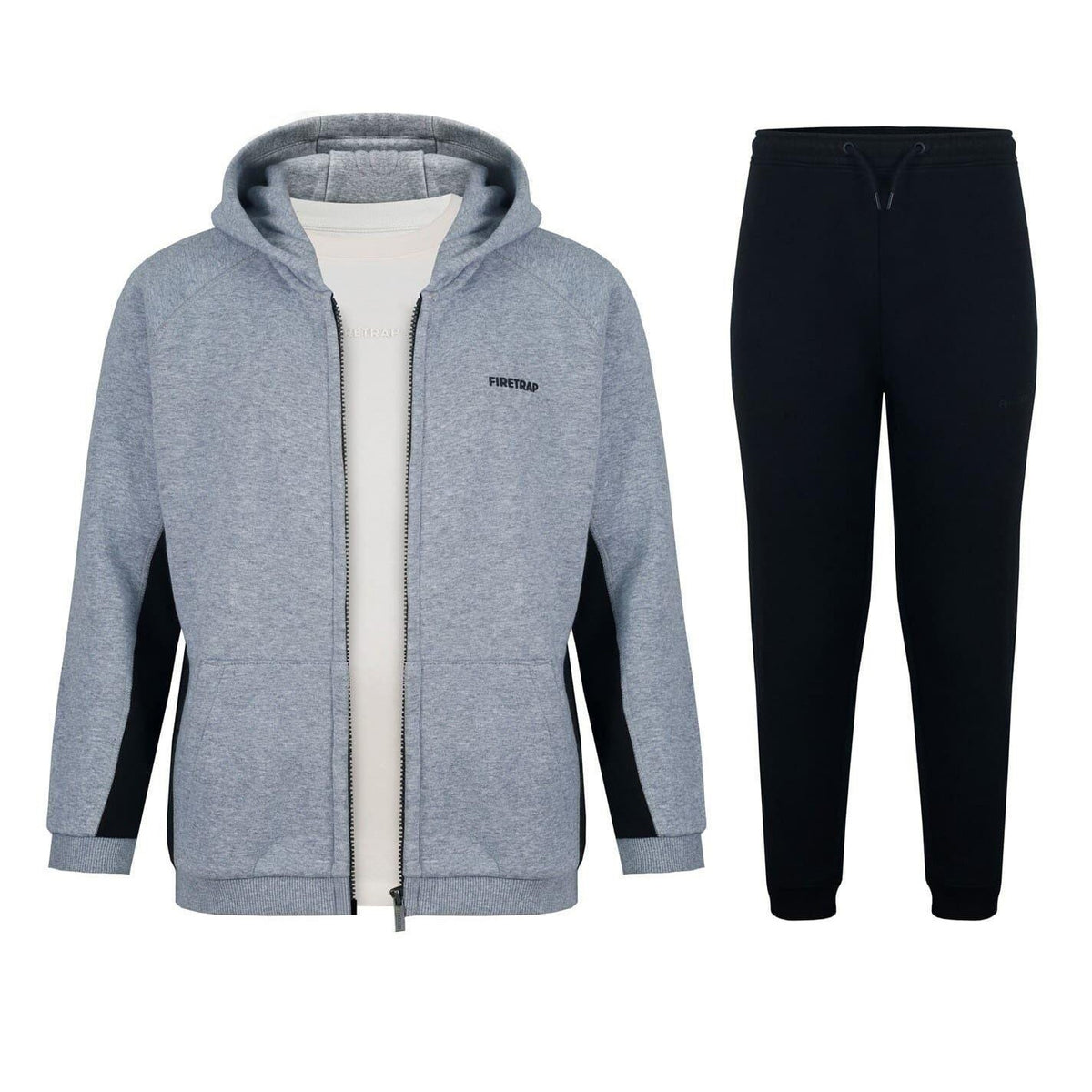 Black-Grey Marl - Back - Firetrap Boys Logo Tracksuit Set (Pack of 3)