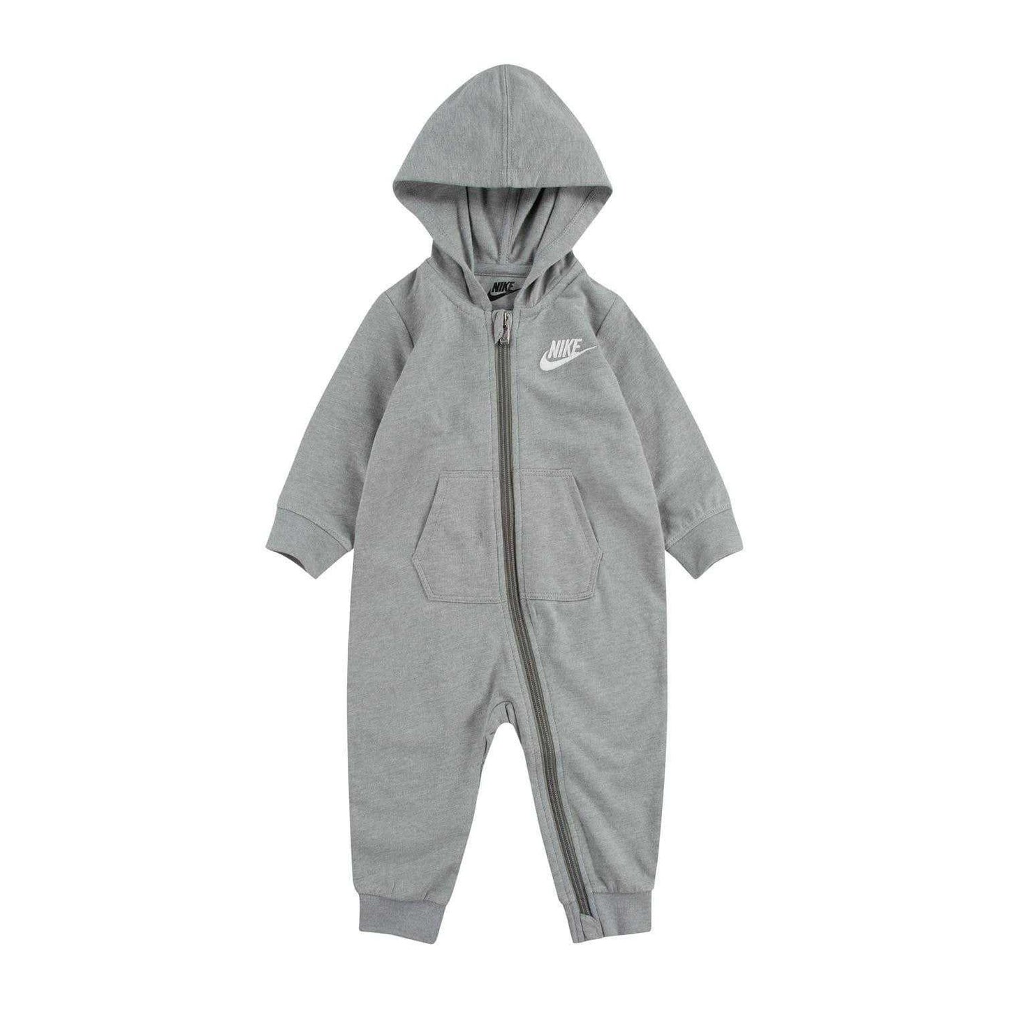 Grey - Front - Nike Baby Futura Hooded Overalls