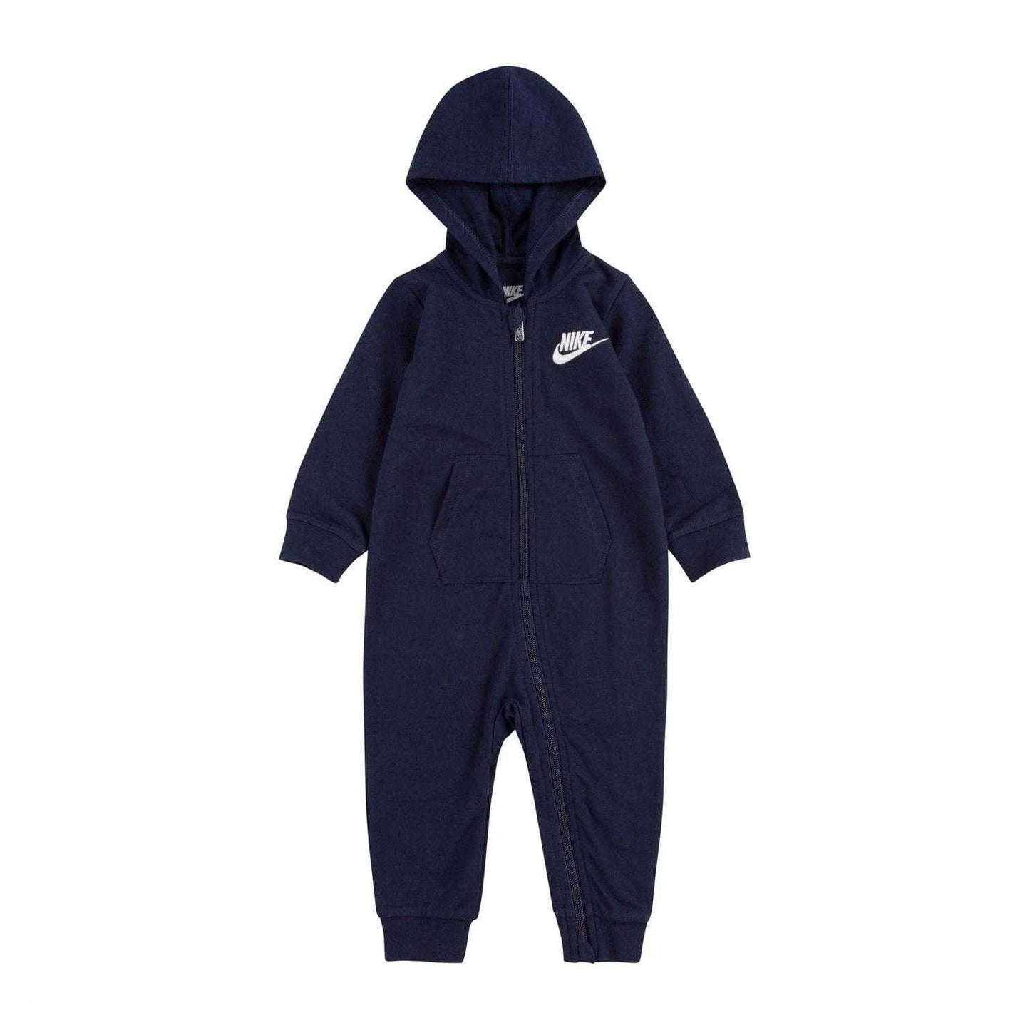 Navy - Front - Nike Baby Futura Hooded Overalls