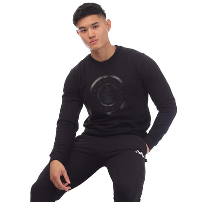 Black - Side - Aquascutum Mens Round Neck Sweatshirt