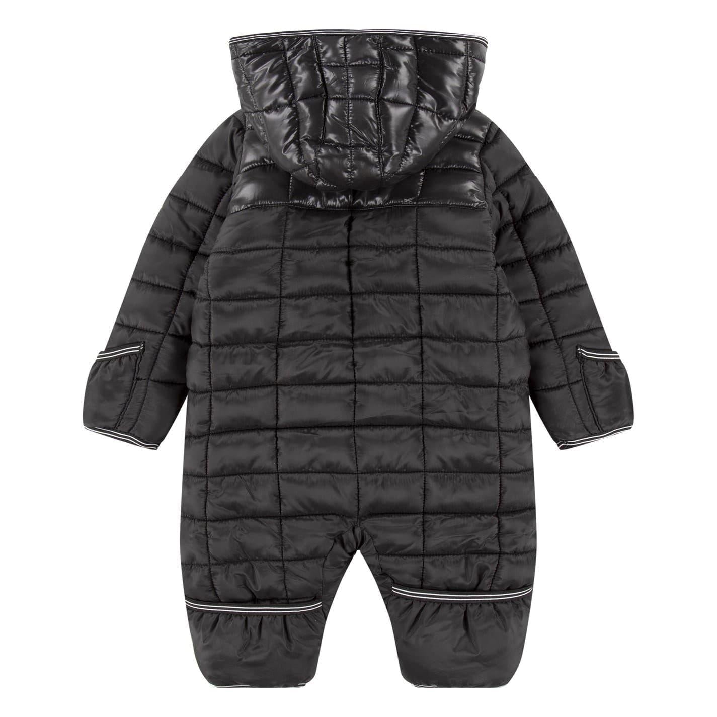 Black - Back - Nike Baby Plaid Hooded Long-Sleeved Snowsuit