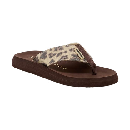 Tan - Pack Shot - Rocket Dog Womens-Ladies Adios Leopard Print Flip Flops