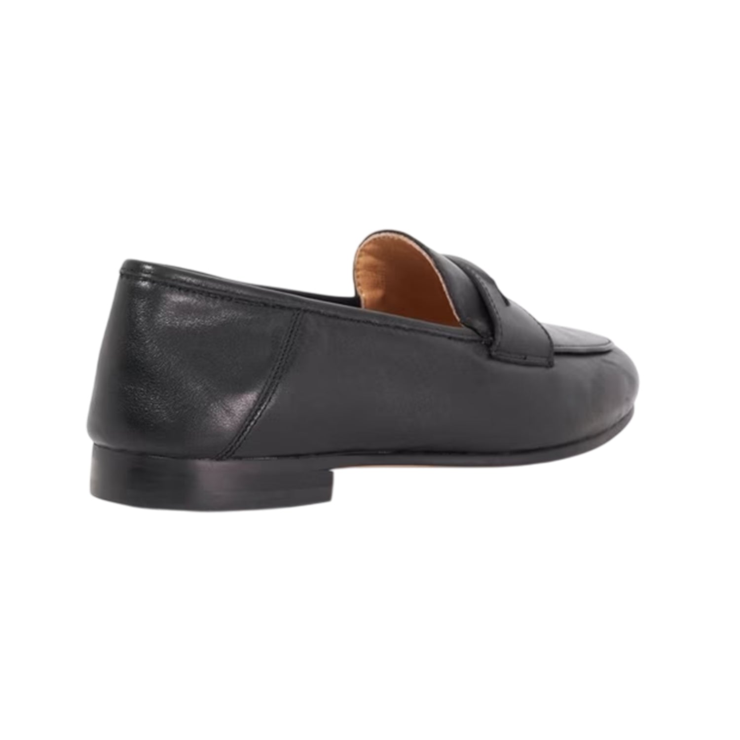 Black - Back - Dune London Womens-Ladies Greek Leather Low Heel Penny Loafers