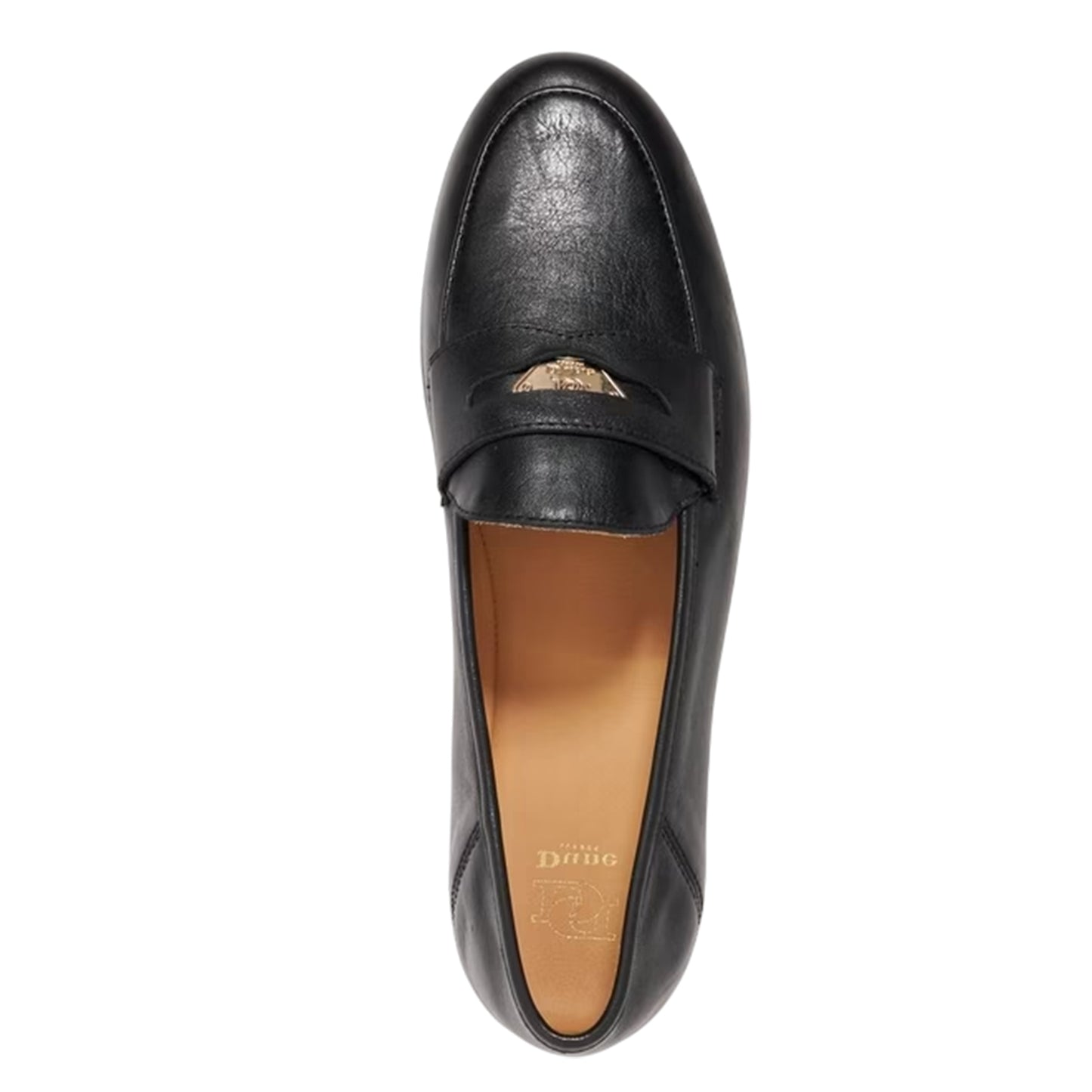 Black - Side - Dune London Womens-Ladies Greek Leather Low Heel Penny Loafers