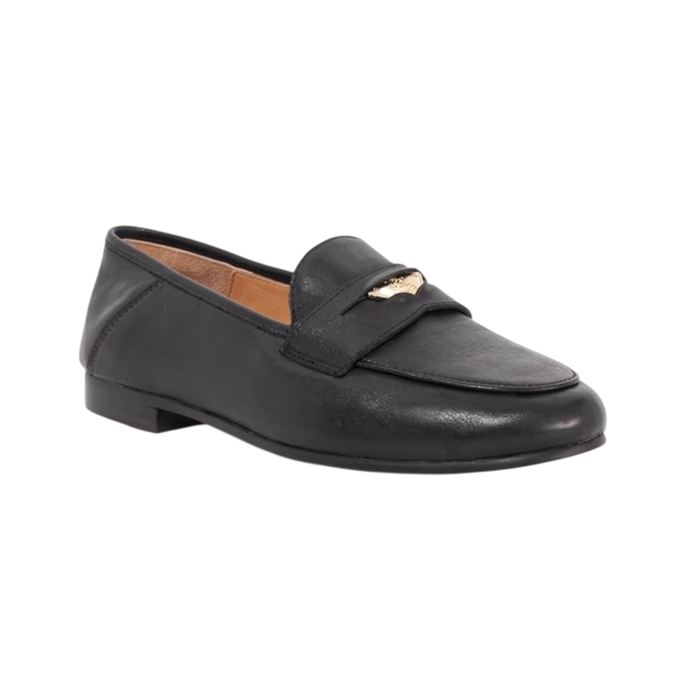 Black - Lifestyle - Dune London Womens-Ladies Greek Leather Low Heel Penny Loafers