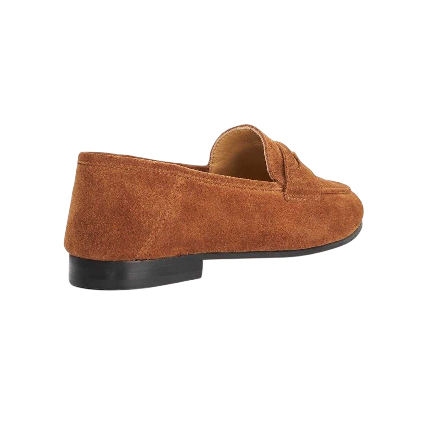 Dark Tan - Back - Dune London Womens-Ladies Greek Leather Low Heel Penny Loafers