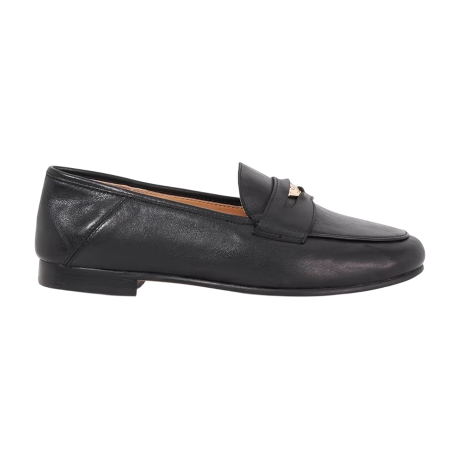 Black - Front - Dune London Womens-Ladies Greek Leather Low Heel Penny Loafers