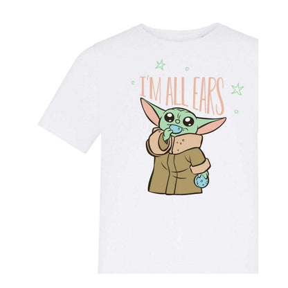 White - Side - Star Wars Childrens-Kids I´m All Ears Grogu T-Shirt