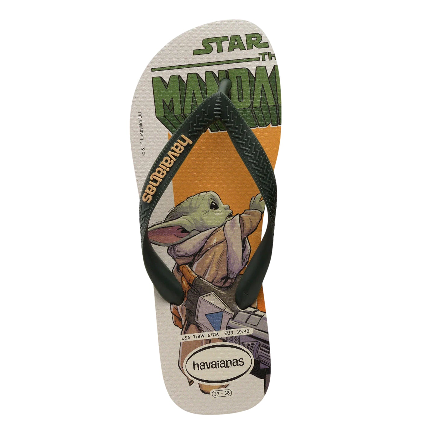 Multicoloured - Back - Star Wars: The Mandalorian Unisex Adult Baby Yoda Flat Flip Flops