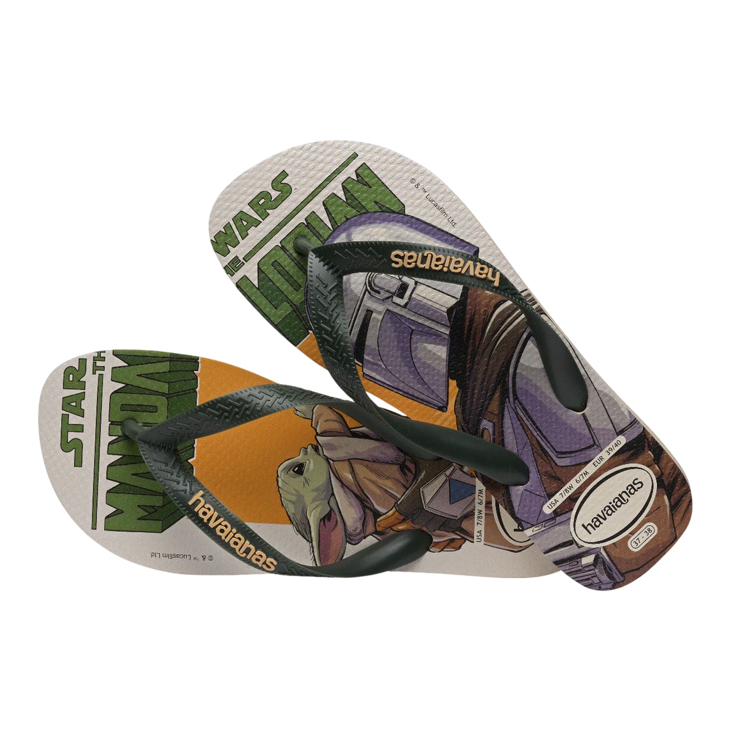 Multicoloured - Lifestyle - Star Wars: The Mandalorian Unisex Adult Baby Yoda Flat Flip Flops