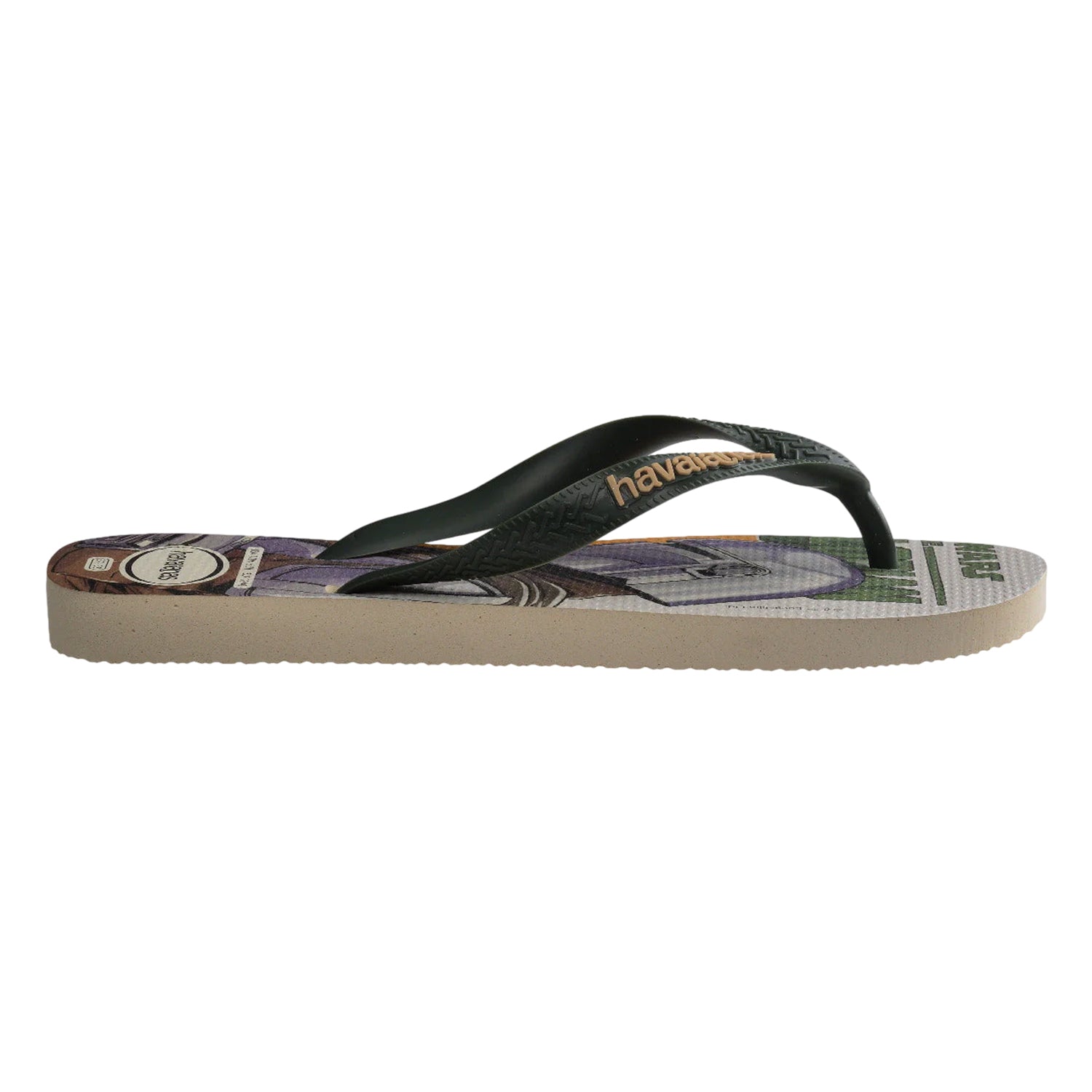 Multicoloured - Front - Star Wars: The Mandalorian Unisex Adult Baby Yoda Flat Flip Flops