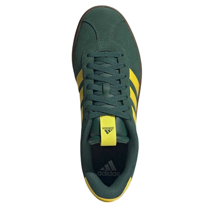 College Green-Yellow - Lifestyle - Adidas Mens VL Court 3.0 3 Stripes Leather Shoes