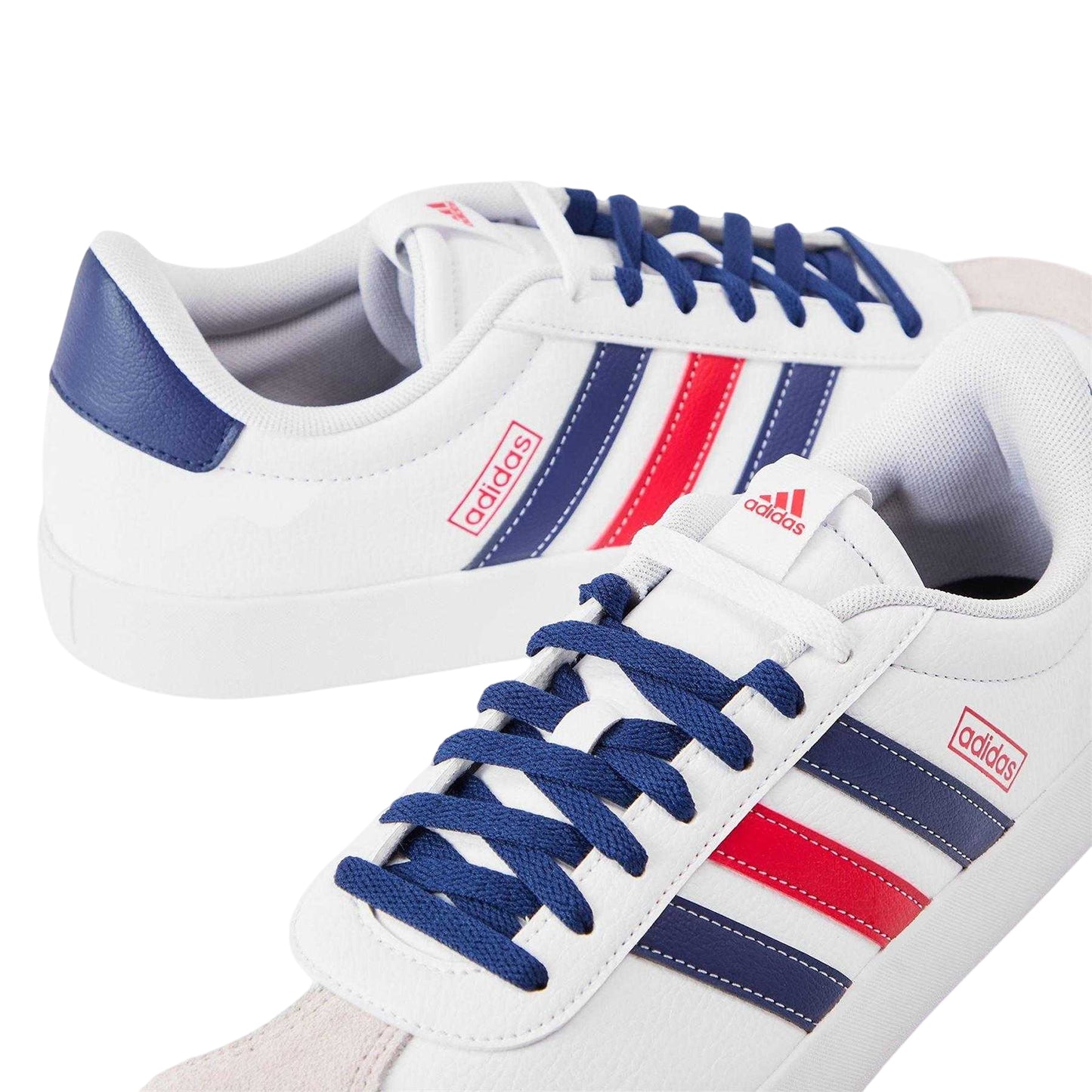 Earth-White - Lifestyle - Adidas Mens VL Court 3.0 3 Stripes Leather Shoes
