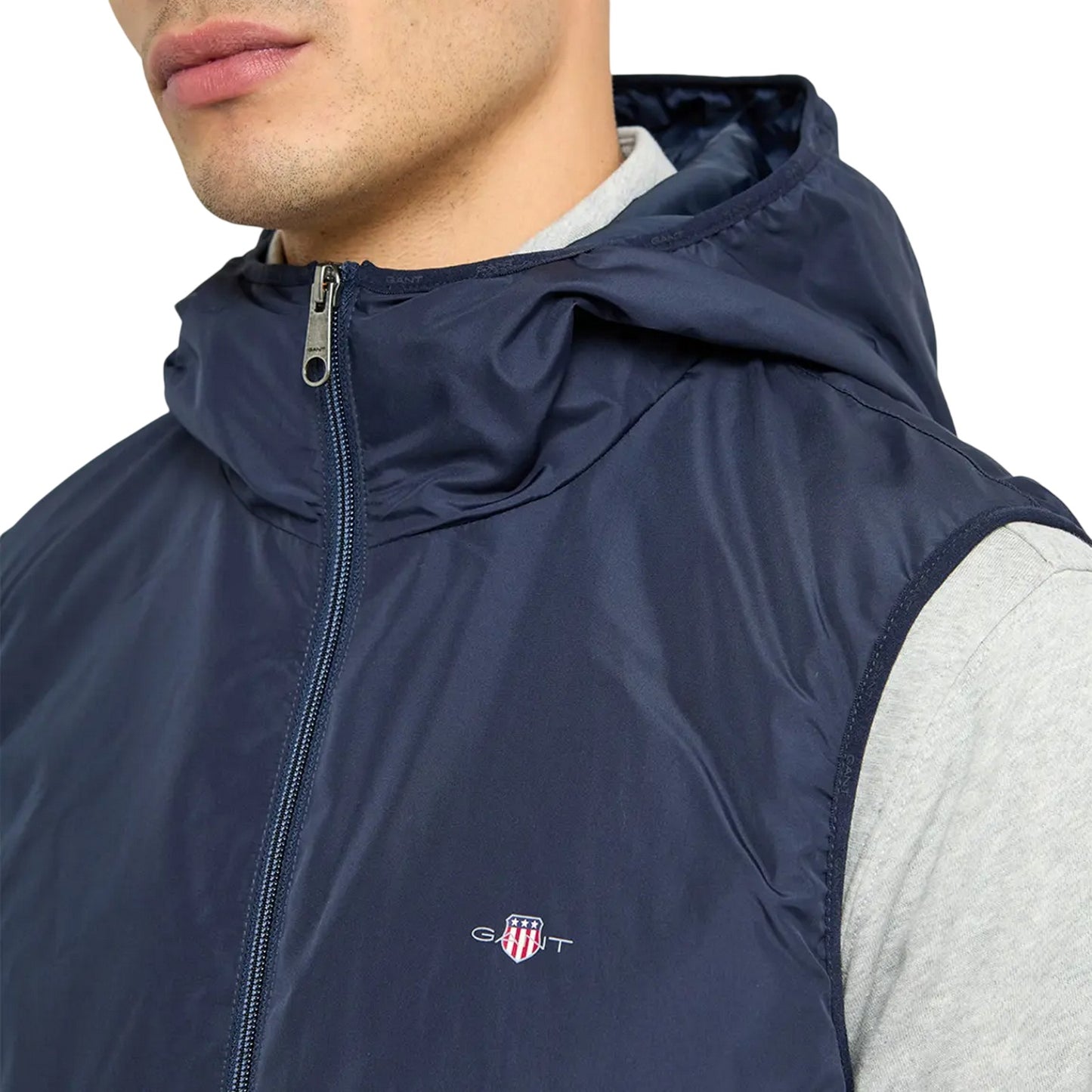 Blue - Side - Gant Mens Sleeveless Gilet
