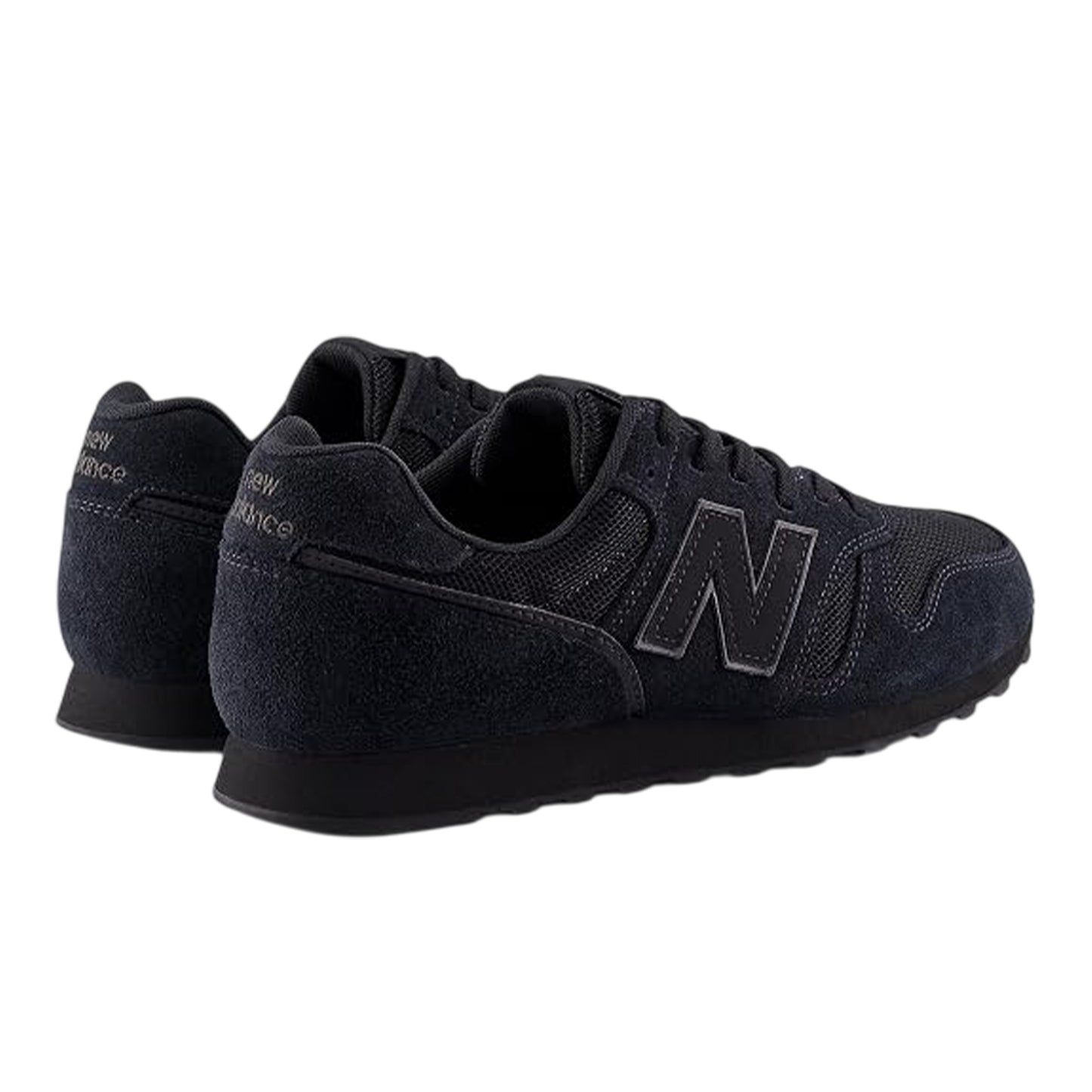 Triple Black - Back - New Balance Mens 373 Suede Trainers