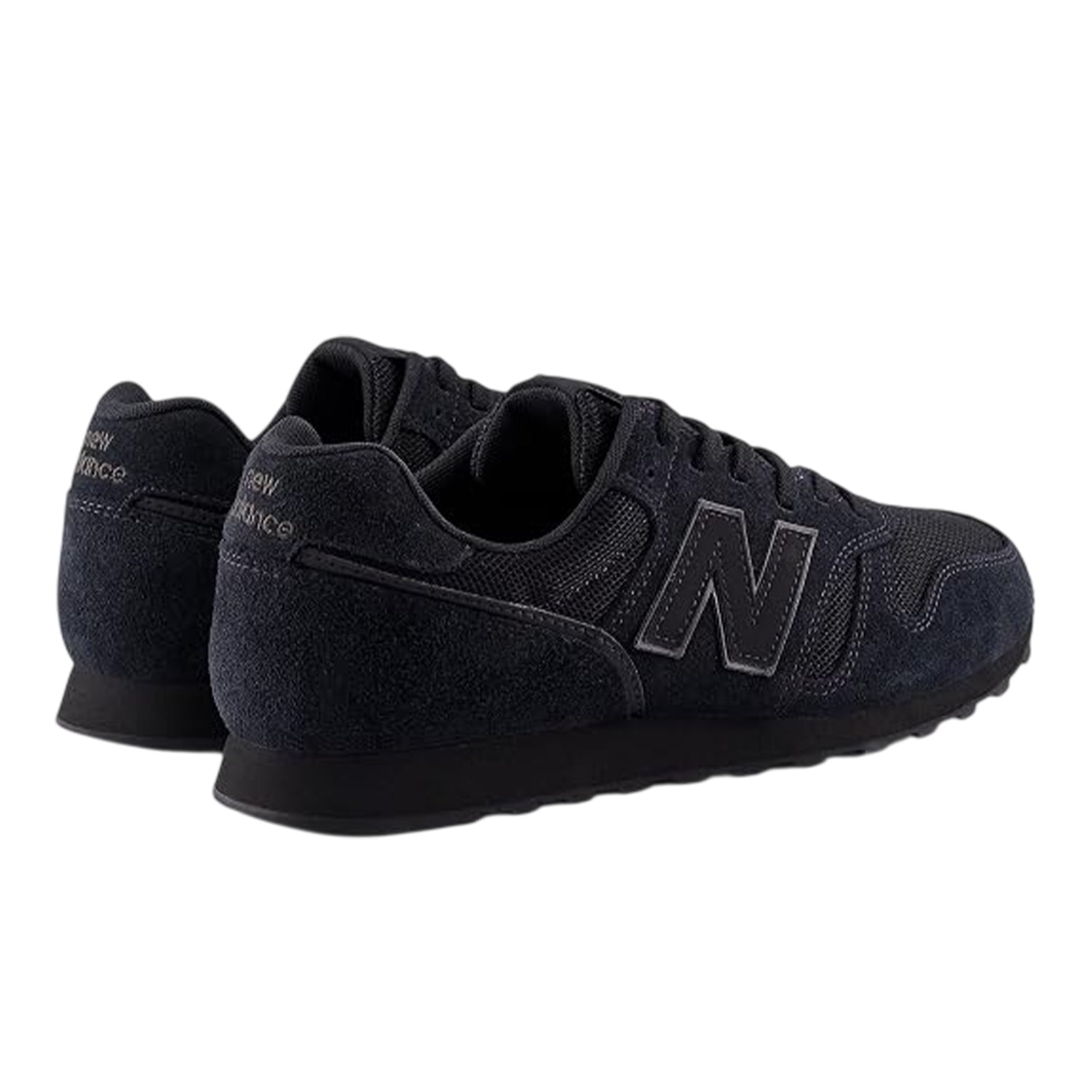 Triple Black - Back - New Balance Mens 373 Suede Trainers