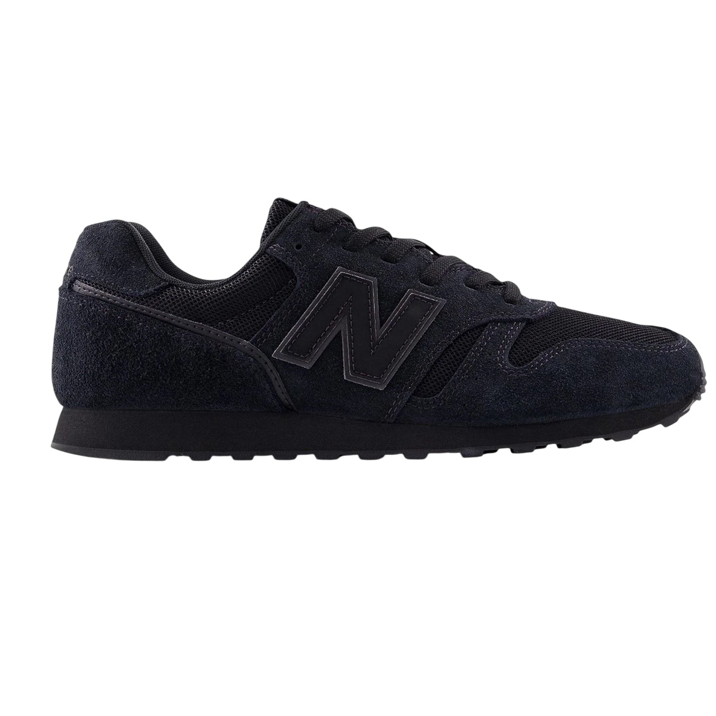 Black-Magnet Grey - Front - New Balance Mens 373 Suede Trainers